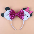 Nieuwste Mickey Mouse Oren Hoofdband Kid Adult Festival Party Pailletten Strik Haarband Vrouwen Baby Girl Party Haar Accessories