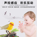Simulated voice controlled toy bird cage, fake bird, electric ornament that senses calls and moves, parrot decoration