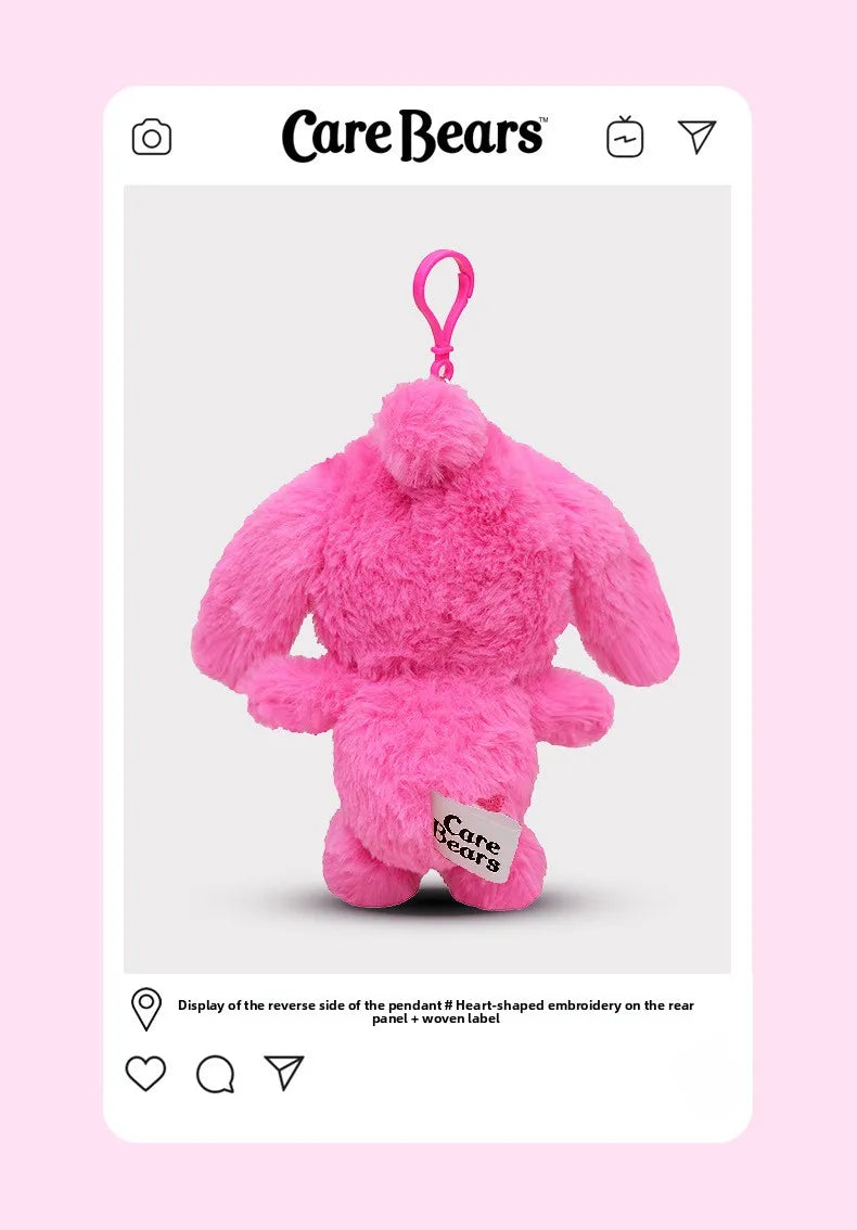 Cute Carebears Plush Keychain Rabbit Hat Key chain Rainbow Bear Doll Schoolbag Doll Birthday Gift Room Decor