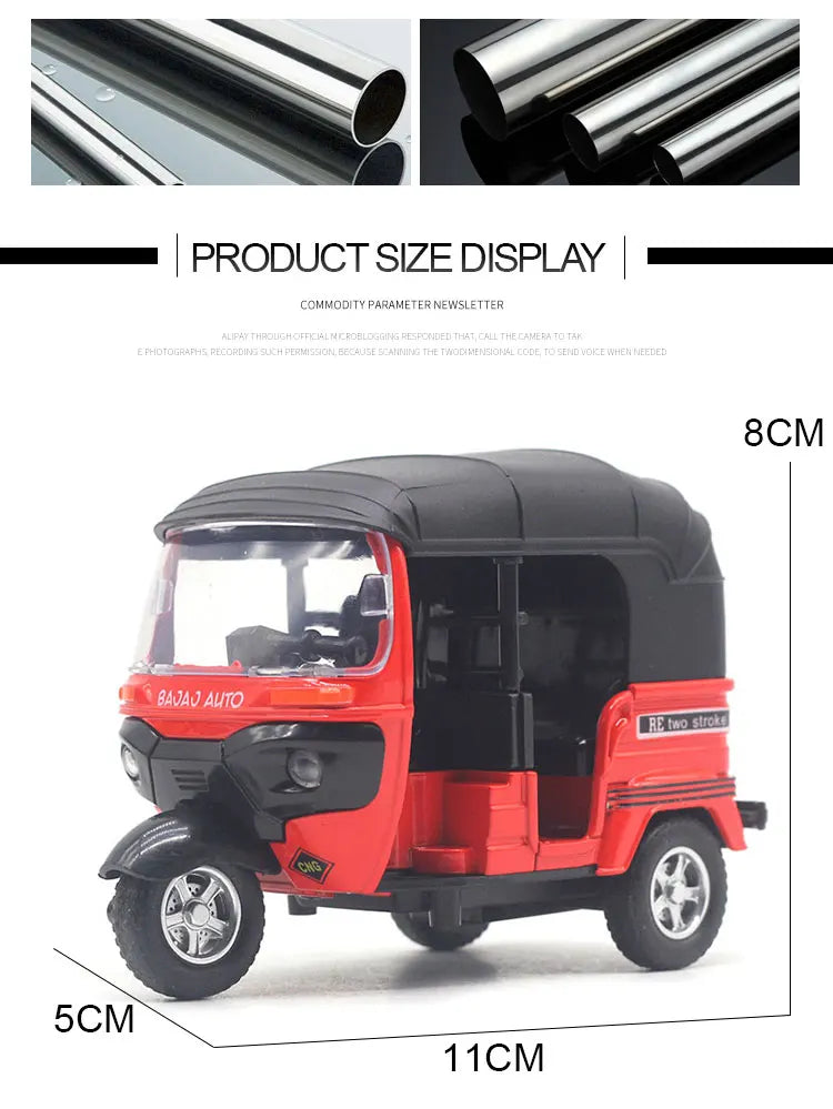 Indian tricycle alloy toy boy simulation alloy car model children's regenerative toy car car car ornament