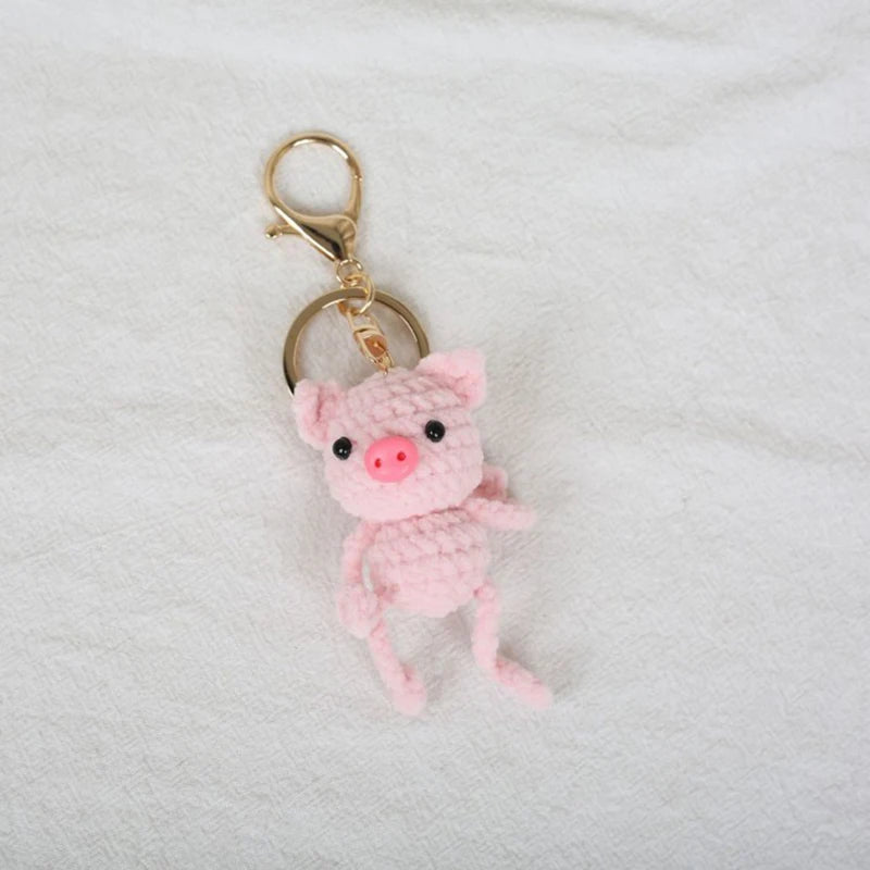Mini Animal Doll Series Crochet Keychain Knitted Small Rabbit Doll Keyrings Mini Puppy Cute Keychain Wholesale Custom Accessory