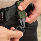 2/5 PCS.Tactical Hanging Buckle Molle Nylon Webbing Carabiner Belt Triangle Keychain for Outdoor Climbing Camping Tool Accessory