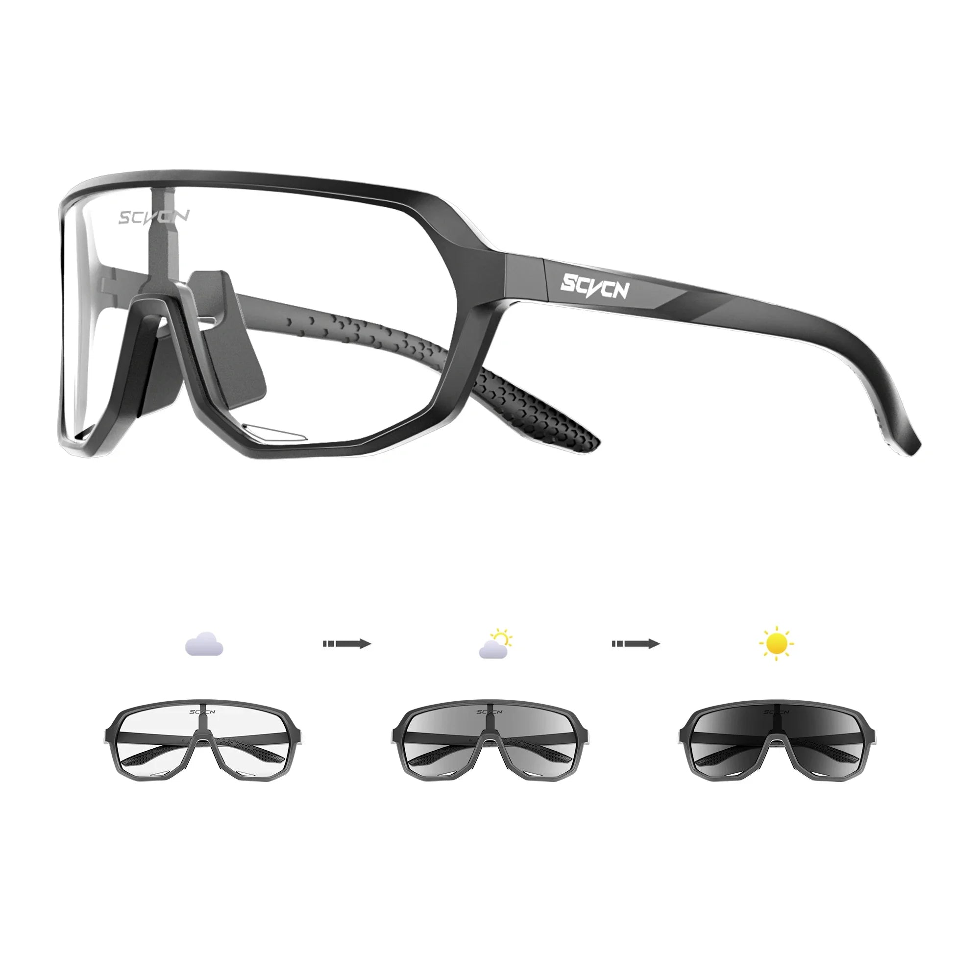 SCVCN Hiking Eyewear Sports Glasses for Men MTB Bike Bicycle Sports UV400 Hunting Driving Cycling Glasses Fashion Sunglasses