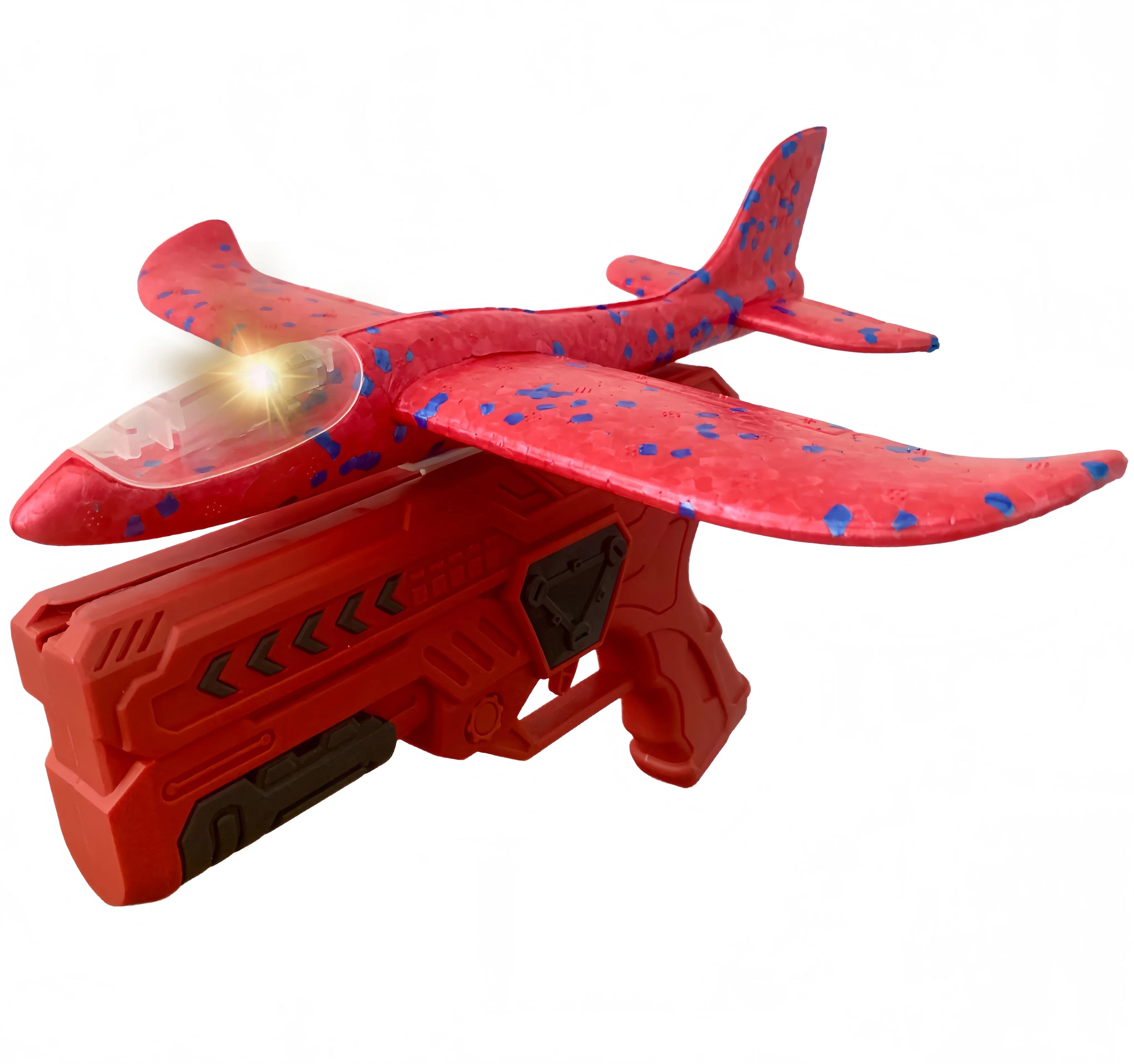 Glowing & Non-Glow Foam Catapult Plane,  Outdoor Shooting Toy Gun, Rotating Boomerang Flying Aircraft Model