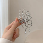 Spider Personalized Hair Clip Women Aluminum Alloy Hair Claw Pearl Pendant Rhinestone Festival Fashion Hair Accessories Girls