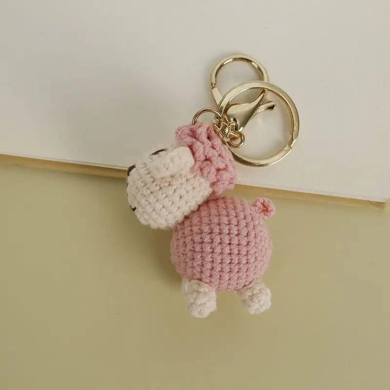 Funny Zebra Crochet Keyrings For Bag Pendant Handmake Animal Doll Knitting Keychain Cute Sheep Keyrings Gifts Custom Accessories