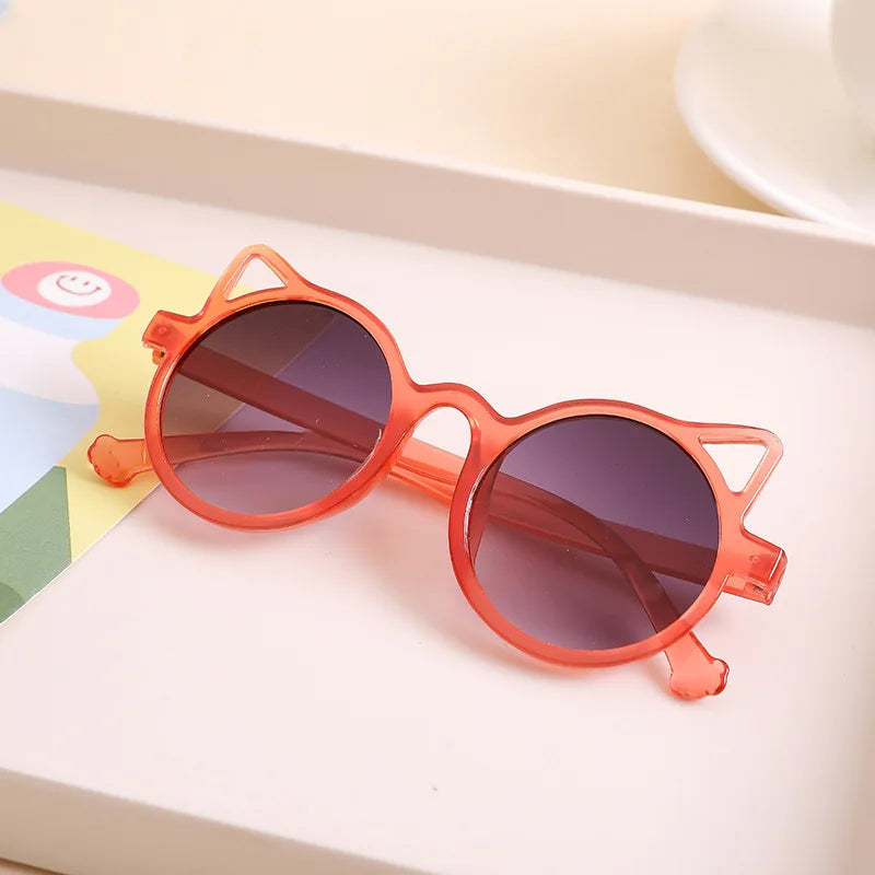 Girls Boys Cute Animal Cartoon Ears Sunglasses Outdoor Sun Protection Children Lovely Vintage Sunglasses Protection Classic Kids