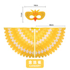 Bird Cosplay Costume Stage Performance Owl Peacock Wings Bird Felt Cape with Mask for Girls Boys Halloween Party Cloak