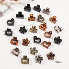 12/24/30Pcs Mini Flower Hair Claw Clips Pack for Women Girl Cute Hair Accessories Creaseless Styling for Bangs Tiny Hair Styling