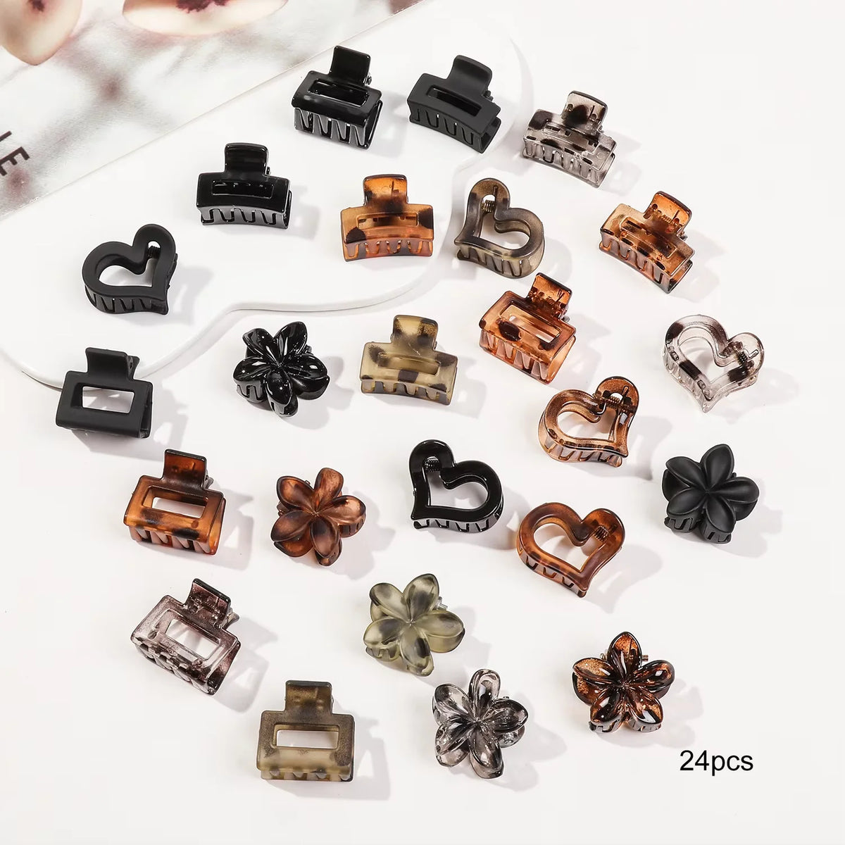 12/24/30Pcs Mini Flower Hair Claw Clips Pack for Women Girl Cute Hair Accessories Creaseless Styling for Bangs Tiny Hair Styling