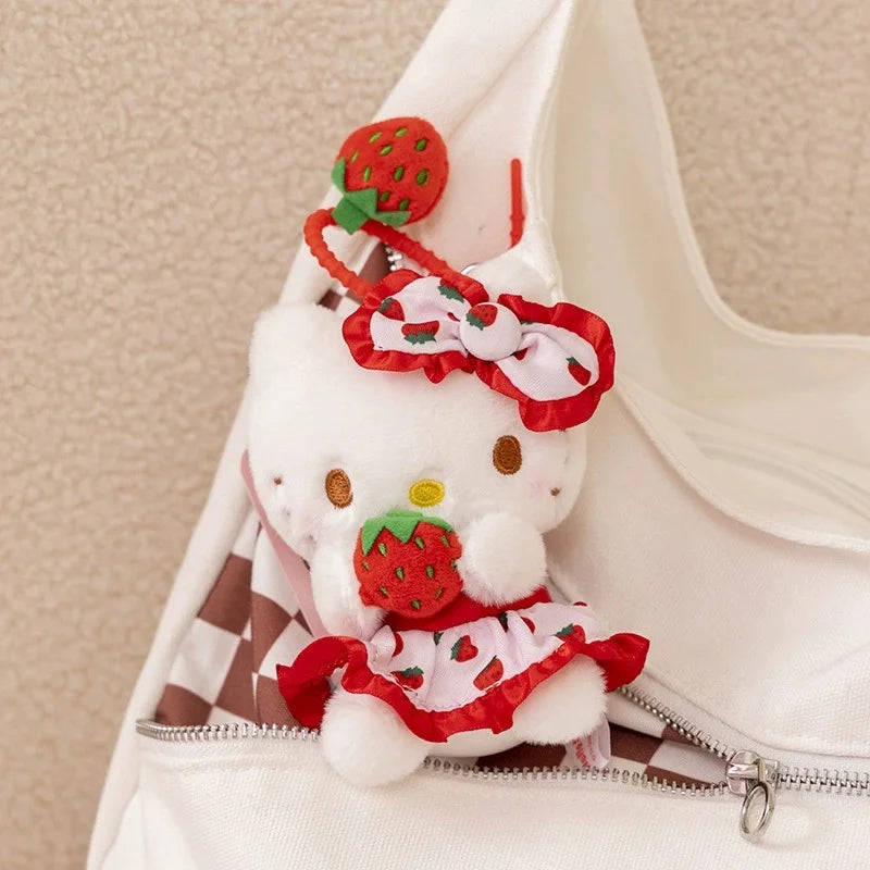 Kawaii Authentic Sanrio Hello Kitty  Kuromi Plush Doll Toys Pendant Cute Plush  Keychain Bag Pendant Christmas Gifts12CM