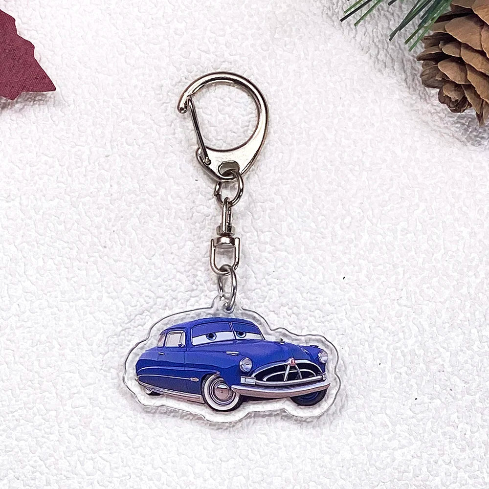 1/11Pcs Disney Cars Lightning McQueen Keychain Accessories Acrylic Charms Pendant For Bag Funny Key Holder Backpack Decoration