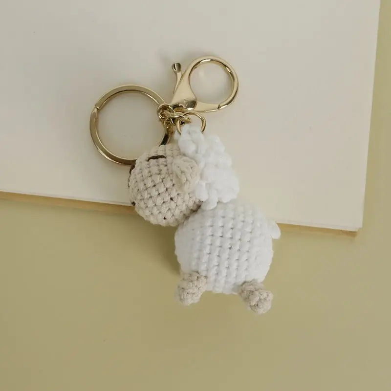 Funny Zebra Crochet Keyrings For Bag Pendant Handmake Animal Doll Knitting Keychain Cute Sheep Keyrings Gifts Custom Accessories