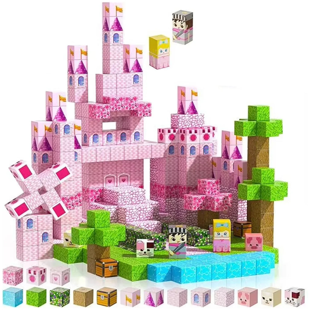 Sensory Montessori Stacking Cubes Construction Set Magnetic Building Blocks Magnet Cube Mine Set Toys Birthday Gift