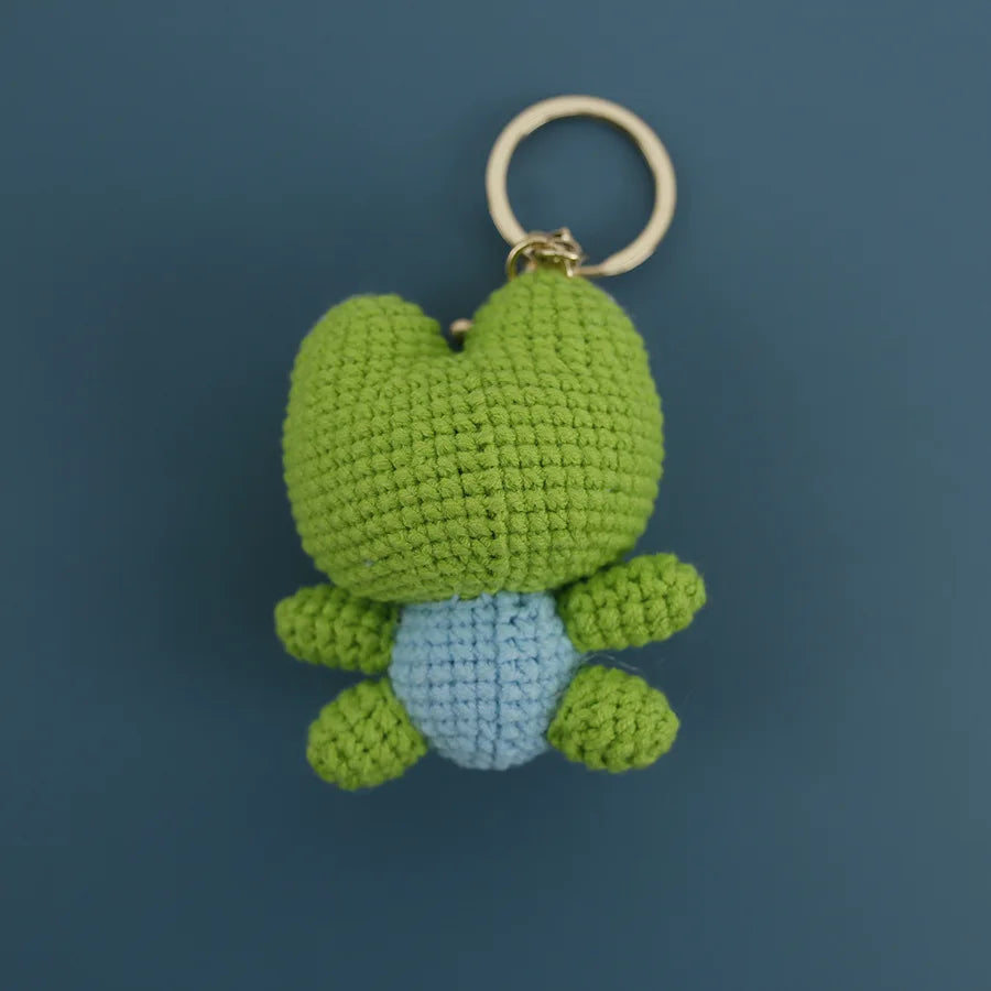 Cute Frog Doll Crochet Keychain Funny Frog Doll Keychain Pendant Handmaking Knitted Frog Keyring Wholesale Custom Accessories