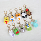 Mini Animal Doll Series Crochet Keychain Knitted Small Rabbit Doll Keyrings Mini Puppy Cute Keychain Wholesale Custom Accessory