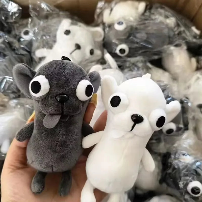 Funny Chihuahua Plush Toy Keychain Pendant Puppy Pet Stuffed Chihuahua Doll Weird Cute Realistic Plush Chihuahua Friend Gift