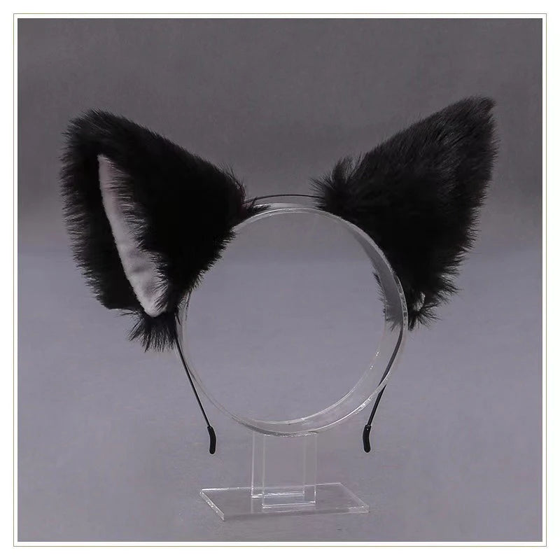 Lolita Animal Cat Fox Ear Hair Hoops Cosplay Girls Halloween Anime Headbands Headwear Hair Accessories