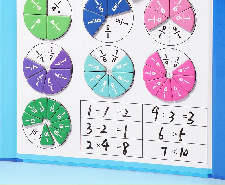 Magnetic Fraction Puzzles for Math Mastery Montessori Enlightenment with Fun Arithmetic Teaching Aid Cognitive Educational Toys