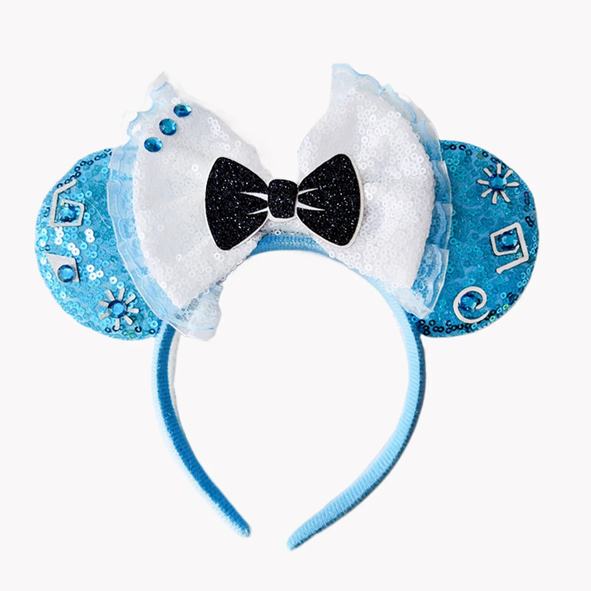 Mouse Ears Headband Cartoon Sequin Bows Headband Birthday Party Christmas Halloween Princess Cosplay Costume For Women Adult