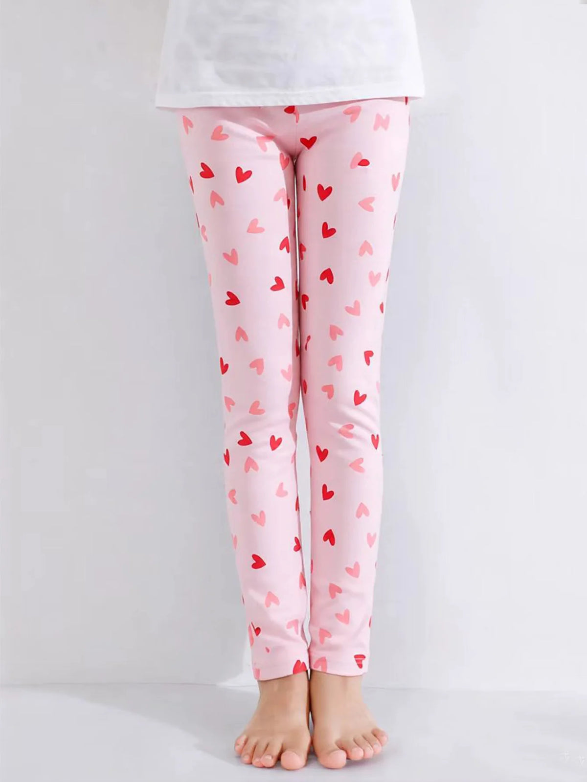 1 Pair of Cute Print Kids Baby Girl Leggings Spring Summer Children Stretch Slim Pants Suitable for 2-12 Years Girls Daily Wear