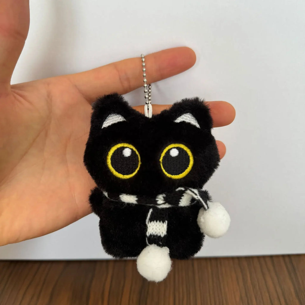 Assorted Style Black Cat Plush Shape Bag Charm Cute Black Cat Plush Toy Keychain Backpack Hanging Bag Decoration Holiday Gifts