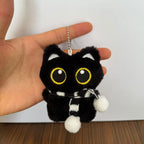 Assorted Style Black Cat Plush Shape Bag Charm Cute Black Cat Plush Toy Keychain Backpack Hanging Bag Decoration Holiday Gifts