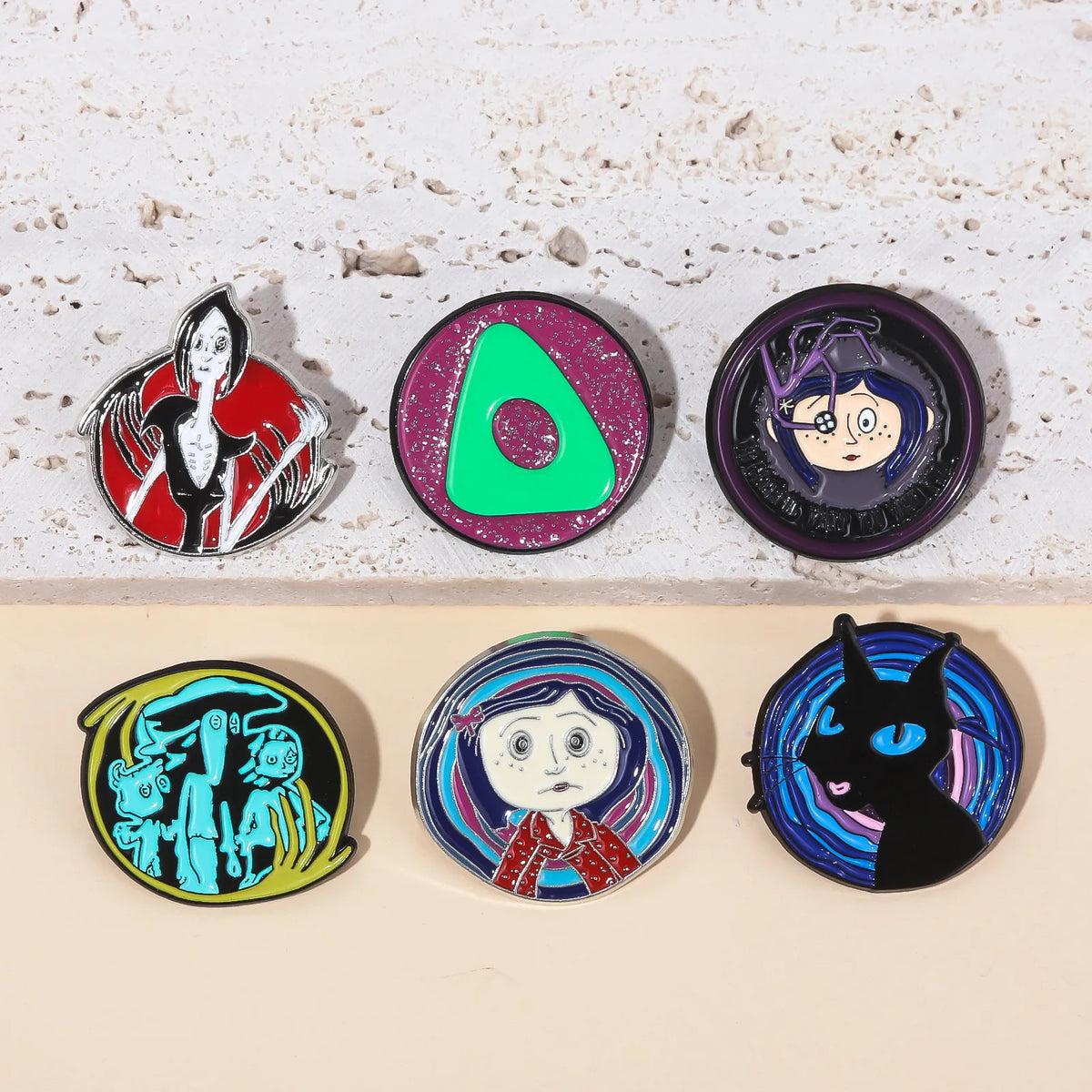 Horror Animated Films Doll Enamel Pins Cartoon Character Role Brooch Lapel Badge Punk Halloween Jewelry Gift for Friend