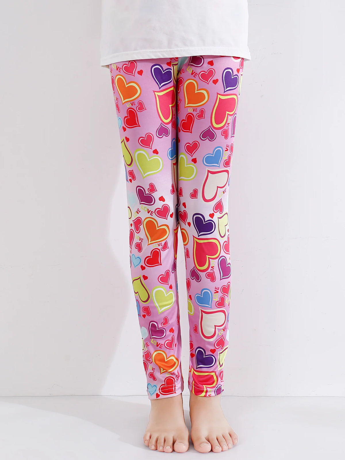 1 Pair of Cute Print Kids Baby Girl Leggings Spring Summer Children Stretch Slim Pants Suitable for 2-12 Years Girls Daily Wear