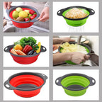 Silicone Vegetable and Fruit Cleaning and Drainage Basket  Cleaning Basket 1PCS Folding Water Filter Net Kitchen Gadgets