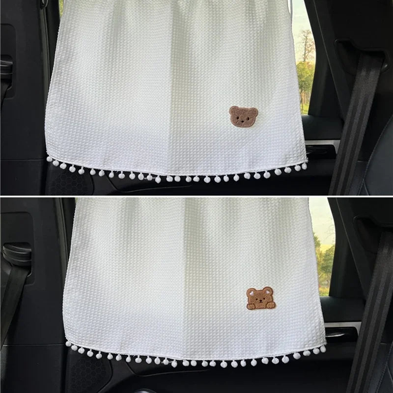 Universal Suction Cup Curtain Flower Car Window Sunshade Cover Cartoon Side Window Sunshade Uv Protection For Kid Baby Children