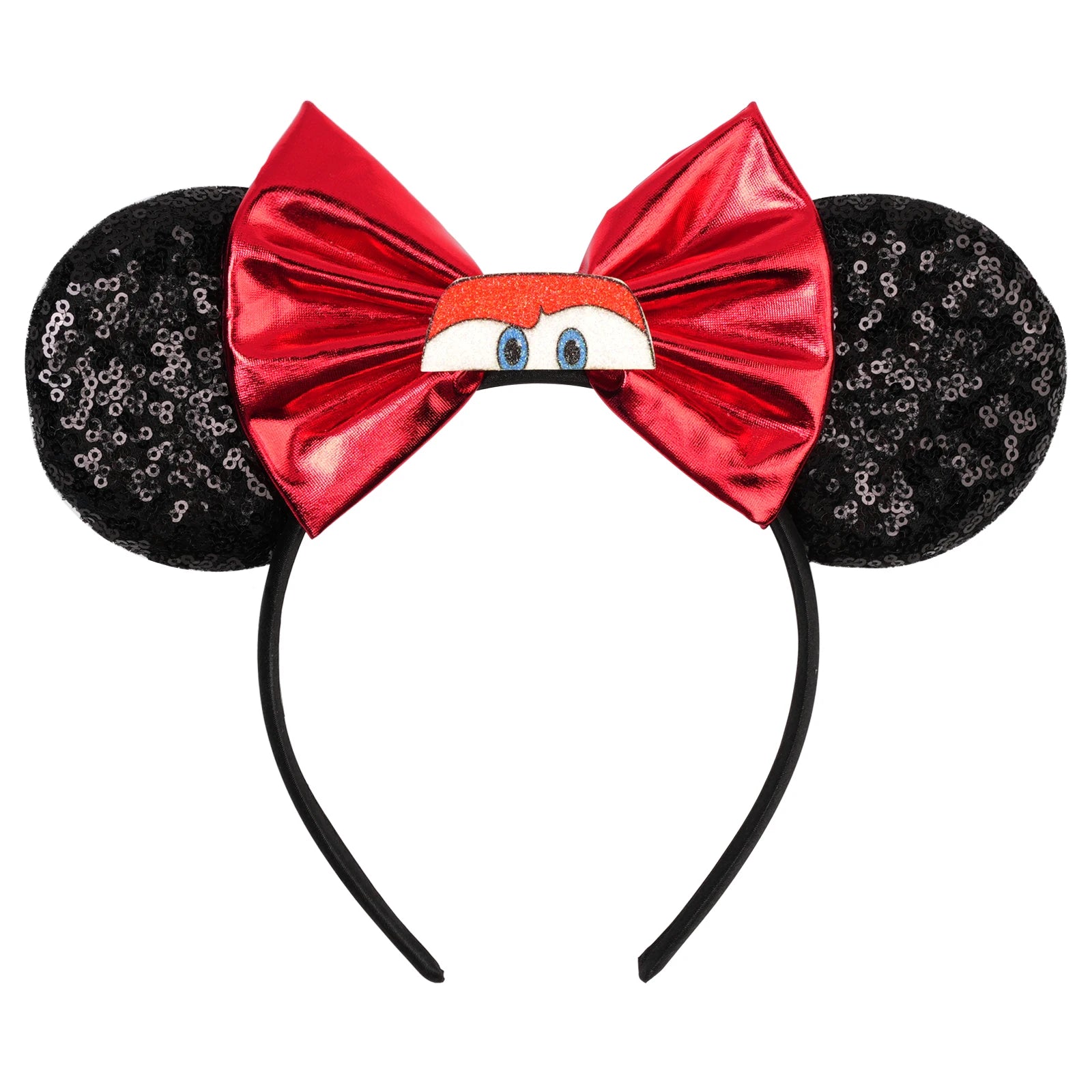 Disney Pixar Cars Kawaii Ear Headbands for Adults Lightning McQueen Hairband Cars on The Road Headwear Girl Bow Hair Accessories