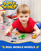 Super Wings Toys, Transformable Toys 2 Inch, Airplane Toy for Kids 3-5 Years Old, 15 Packs Transforming Jet Playset, Real Mobile