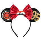 Disney Anime Cars Ears Headbands Women Sequins Bow Hairband Girls Pixar 95 Lightning McQueen Hair Accessories Kids Headwear Gift