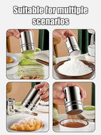 Duster With Cover Cocoa Powder Coffee Stainless Steel Duster Fine Mesh Bucket Seasoning Bottle Home Kitchen