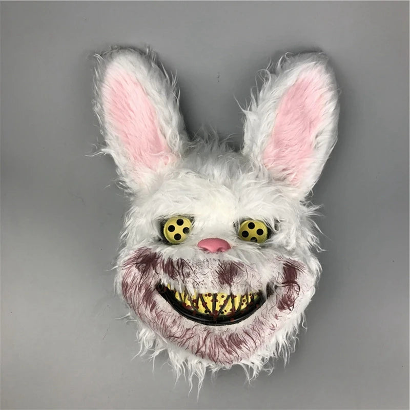 Halloween Cosplay Party Luminous LED Light Face Mask Make-up Horror Rabbit Bear Mask Headgear Cartoon Animal Carnival Head Cover