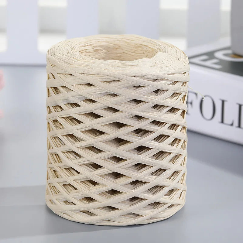 200M Raffia paper rope Straw Yarn For Knitting Crocheting Paper Threads DIY Handmade Summer Sunhat Beach Bag Freeshipping