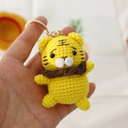 Creative Small Animal Doll Handmake Crochet Keyrings For Bag Pendant Cartoon Puppy Keychain Knitting Animal Doll Keyring Custom
