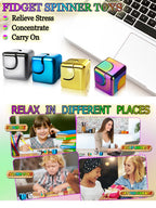 Alloy Cube Spinner Fingertip Gyroscope Fidget Anti Stress Toys Adult Office Home Travel Portable Stress Relief Toys Xmas Gifts