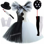 The Clown Costume Terrifier Art Girl Black White Fancy Tutu Dress Horror Joker Dress for Girls Halloween Carnival Party Costumes