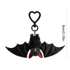 Plush Black Bat Keychain Gothic Transformable Bat Key Ring Pendant Backpack Bag Purse Charm Halloween Gift Gothic Bat Keyring