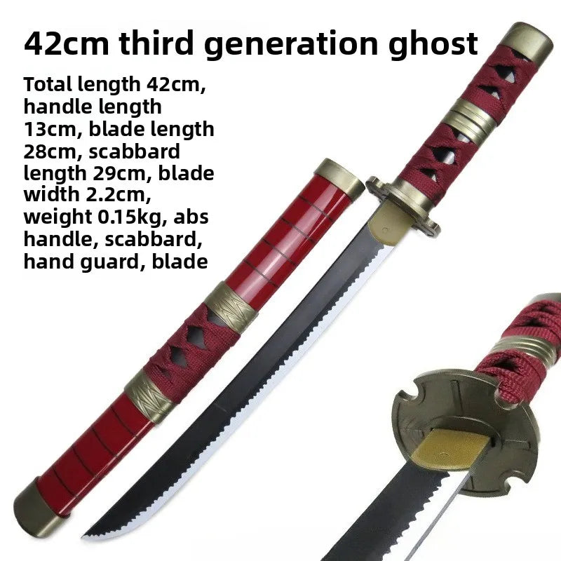 42cm/16.53in Anime Zoro Katana Swords Model Samurai Props Cosplay Peripherals Wooden With Sheath Collectible Ornaments Boys Toys