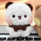 Cartoon Panda Bubu and Yier Keychain Pendant Dolls Cute Panda Bear Doll Keyring Handbag Decor Accessories Couple Gifts