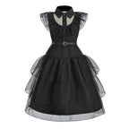 Girl Costume Kids Cosplay Black Witch Princess Dress Children Pageant Dinner Dress Girl Halloween Party Dancing Clothing