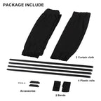 2pcs Universal Car Sun Shade Side Window Curtain Auto Foldable Uv Protection Black Pure Cloth Sun Visor Blinds Cover Car-Styling