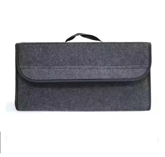 Gray Anti Slip Compartment Boot Storage Organizer Tool Car Storage Bag Car Trunk Organizer Soft Felt Storage Box Car Accessories