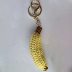 Cute Fruit Series Crochet Keychain Handmaking Knitted Strawberry Keyrings Cute Cherry Keyrings For Bag Pendant Custom Accessory