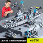 65CM Super Large Navy Warship Building Blocks Army Ship Model 6 in 1 Multi Shape Building Blocks Toy Set for Boys Toys