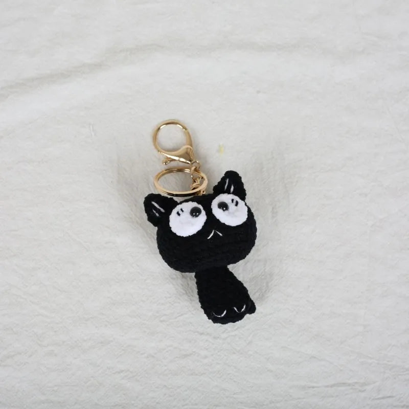 Small Cat Crochet Keychain Handmaking Crochet Cute Kitten Keyrings For Bag Pendant Knitting Animal Doll Keychain For Gift Custom