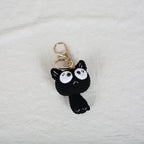 Small Cat Crochet Keychain Handmaking Crochet Cute Kitten Keyrings For Bag Pendant Knitting Animal Doll Keychain For Gift Custom